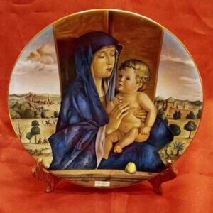VTG HAVILAND LIMOGES DECORATIVE PLATE 1977 "MADONNA&CHILD" BY BELLINI LIMITED